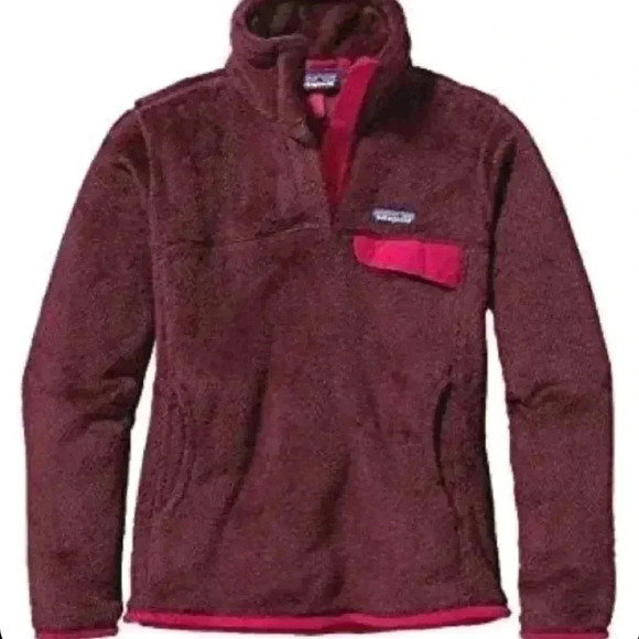 Patagonia Re-Tool Snap T Pullover Fleece Jacket Ruby Goji Purple Pink Women's - Picture 1 of 6